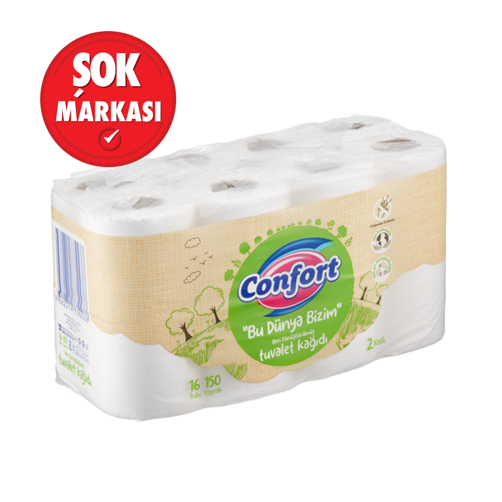 Confort Geri Dönüşüm Tuvalet Kağıdı 16'lı