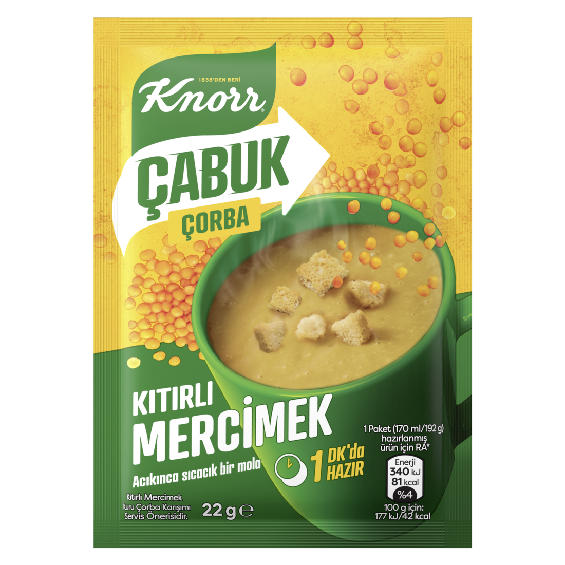 Knorr Çabuk Çorba Mercimek 22gr