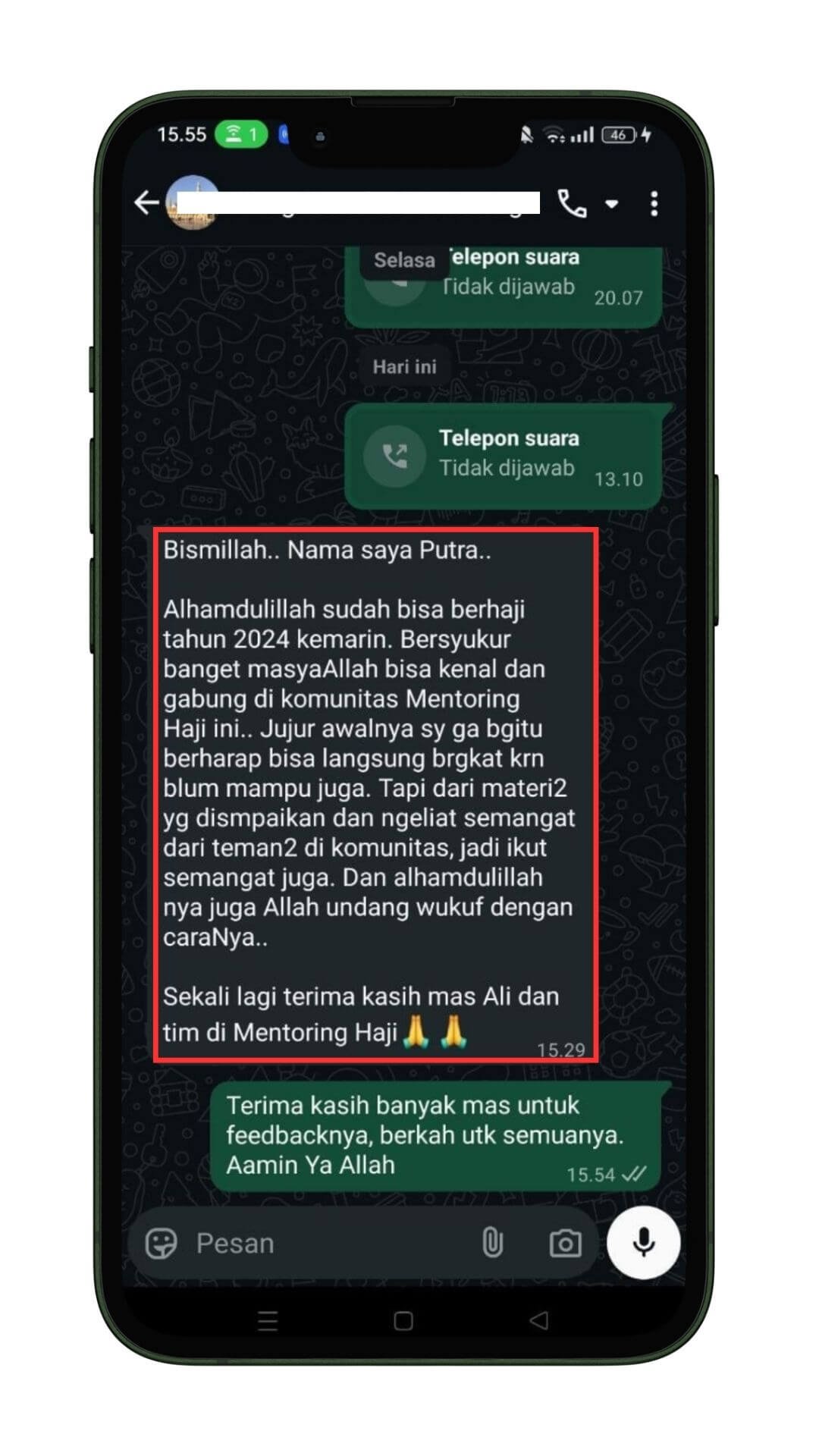 Testimoni jamaah Mentoring Haji