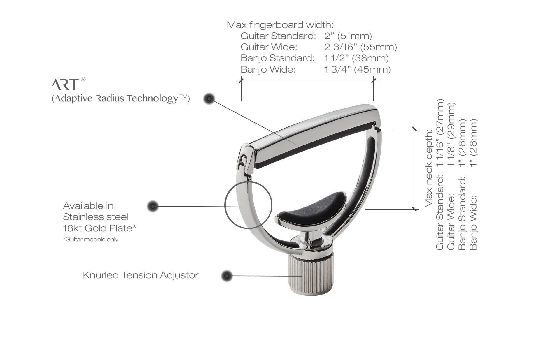 G7th, The Capo Company-Heritage yoke-style capo for guitars and banjos