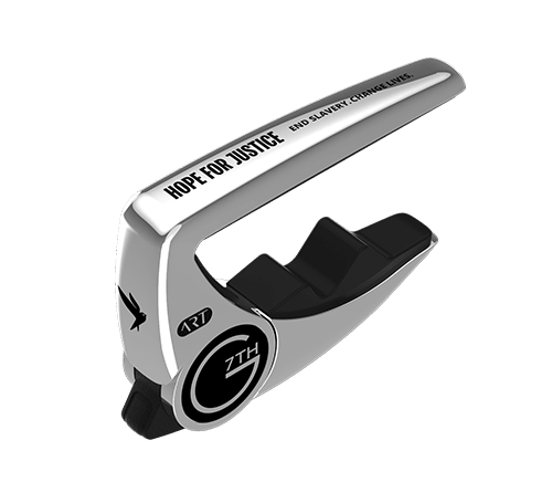 G7th The Capo Company Performance 3 Special Edition Hope for Justice capo for acoustic and electric guitars Silver