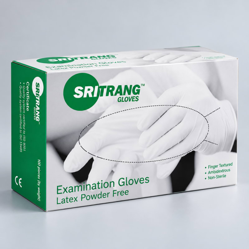 Sritrang Latex Examination Gloves - Powder Free