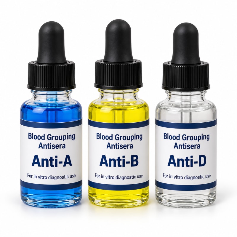 Blood Grouping Antisera (Anti-A, Anti-B, Anti-D)