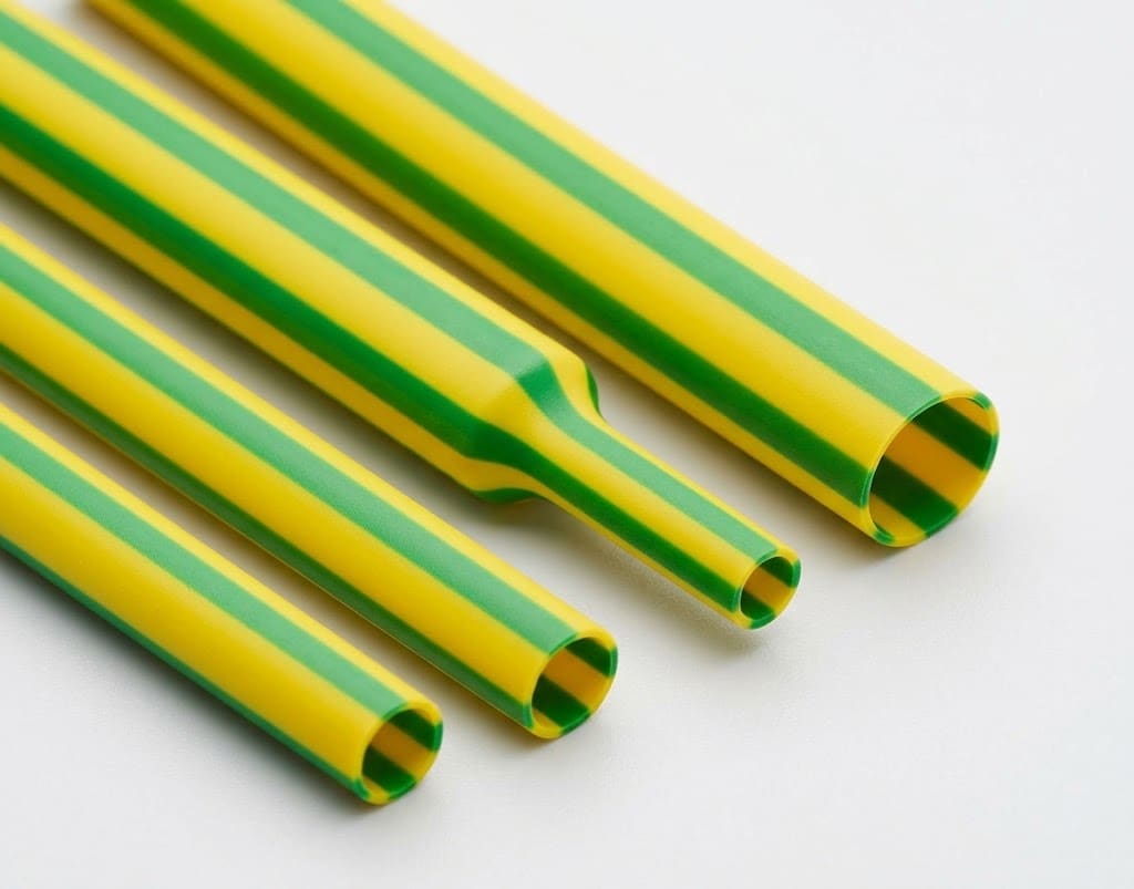 yellow green heat shrink sleeve | g apex g5 yg | made in taiwan | ground wire identification | flame retardant Yellow Green Heat Shrink Sleeve