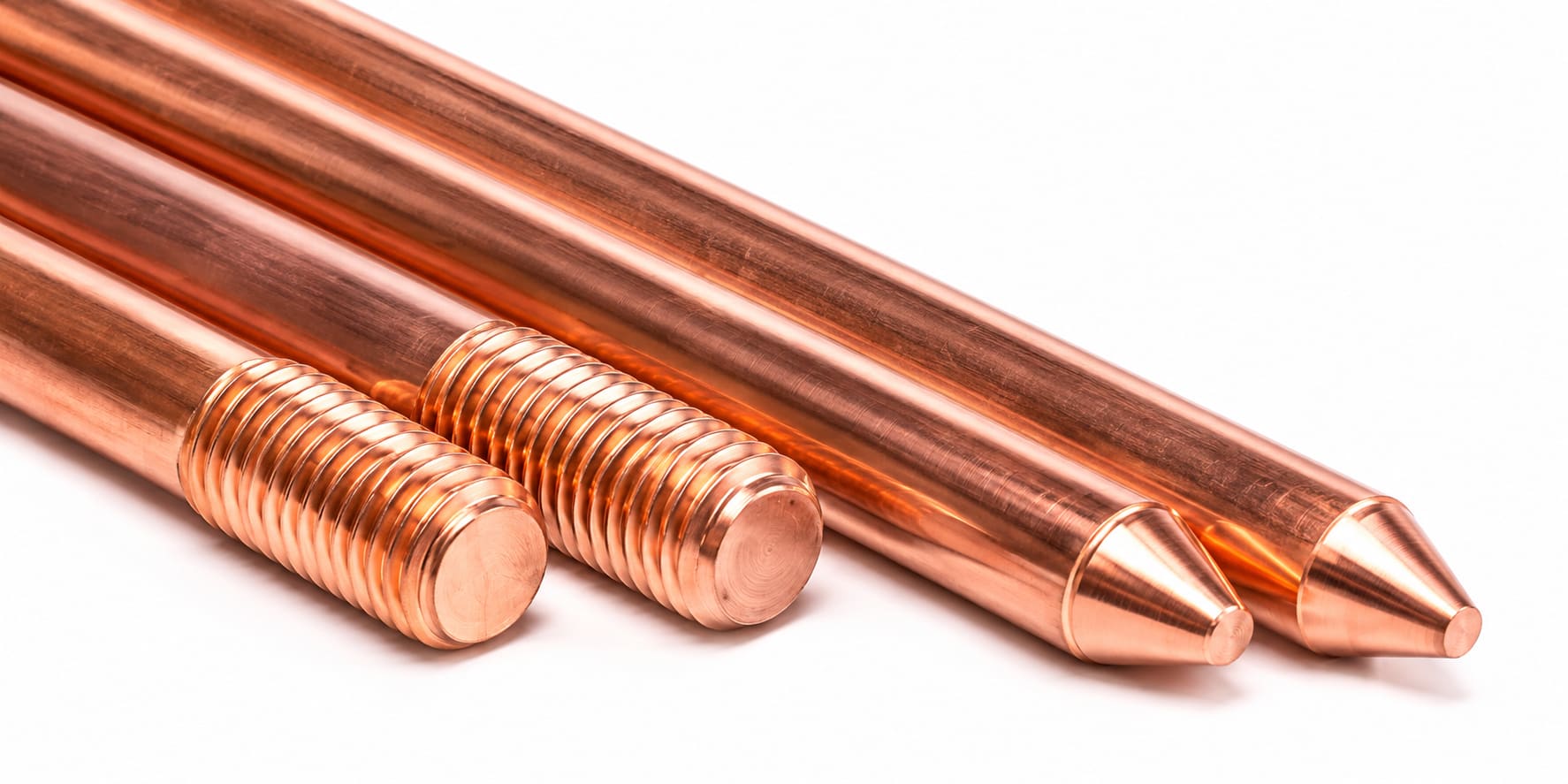 crystal 16mm (5/8") copper bonded earth rods (length 4ft / 6ft) | made in india Crystal 16mm (5/8") Copper Bonded Earth Rods (Length 4ft / 6ft)