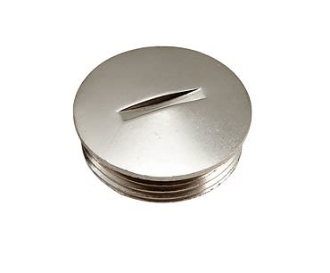 brass nickel plated round slotted screw plug (m16 to m75) | metric stopping plug | cabtek | made in india Brass Nickel Plated Round Slotted Screw Plug (M16 to M75)