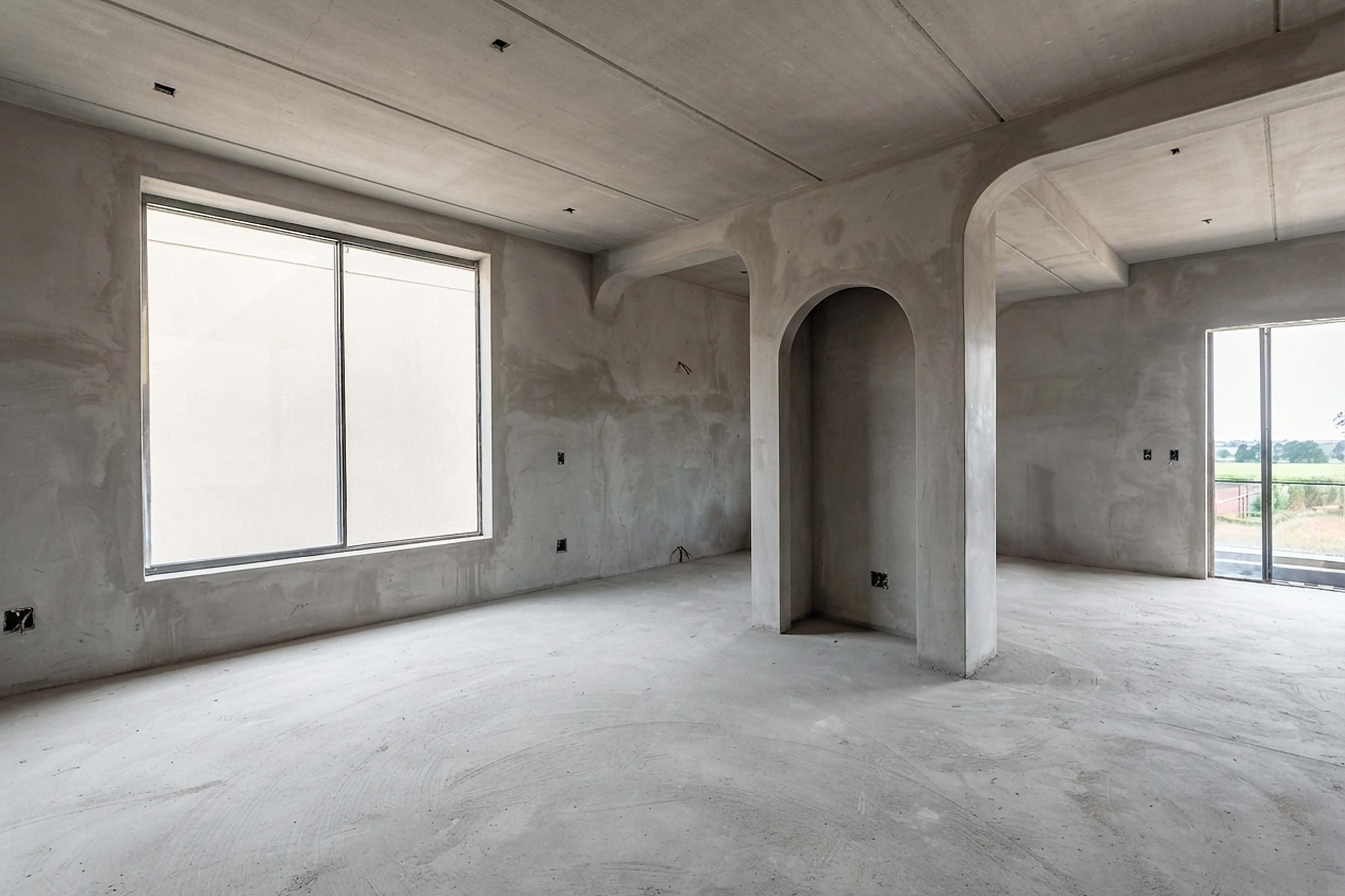 Sukoon in Vadodara as a bare cement shell, before Shape My Space began work