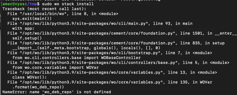 error while installing wordops stack on Debian11