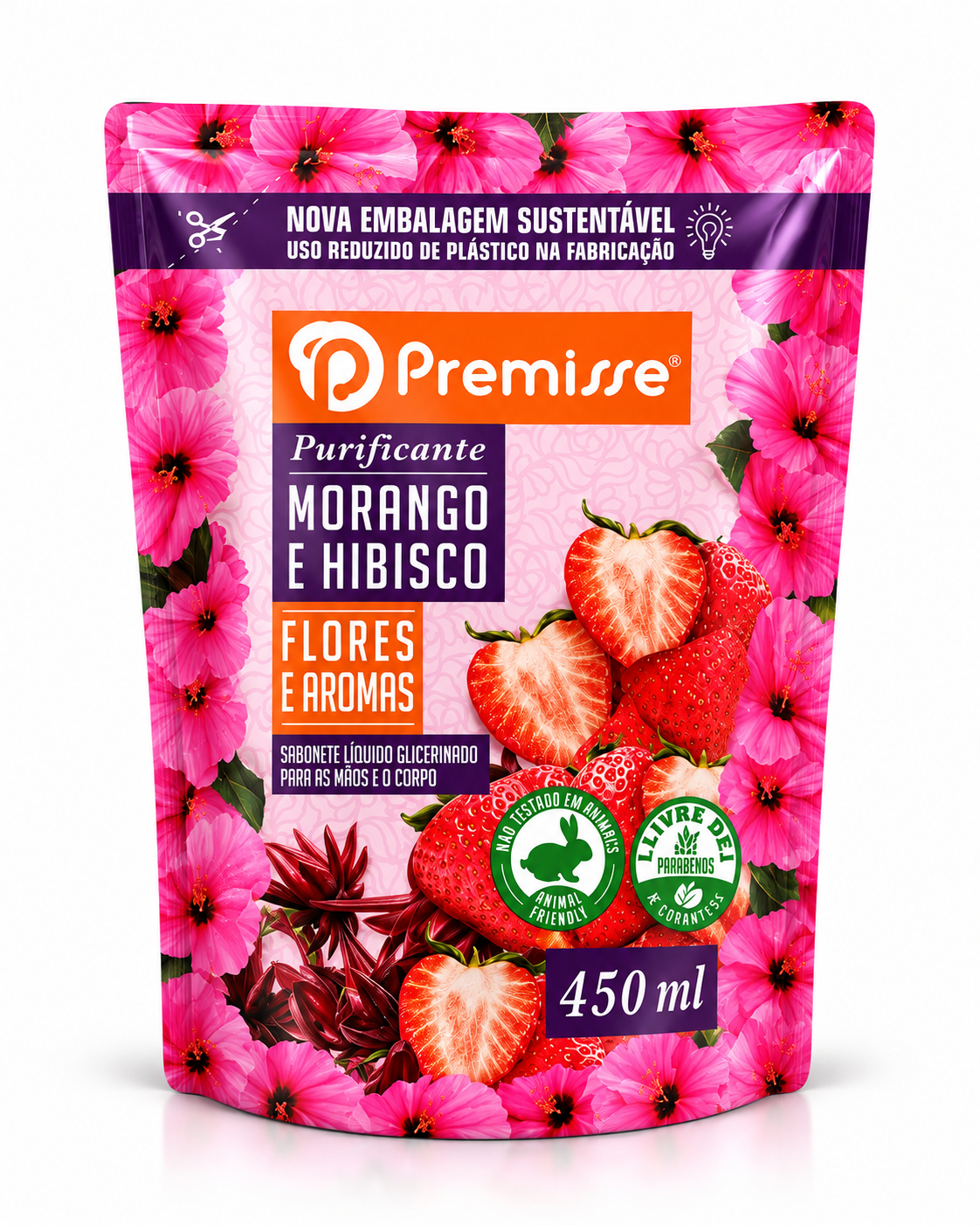 Sabonete Morango e Hibisco 450ml