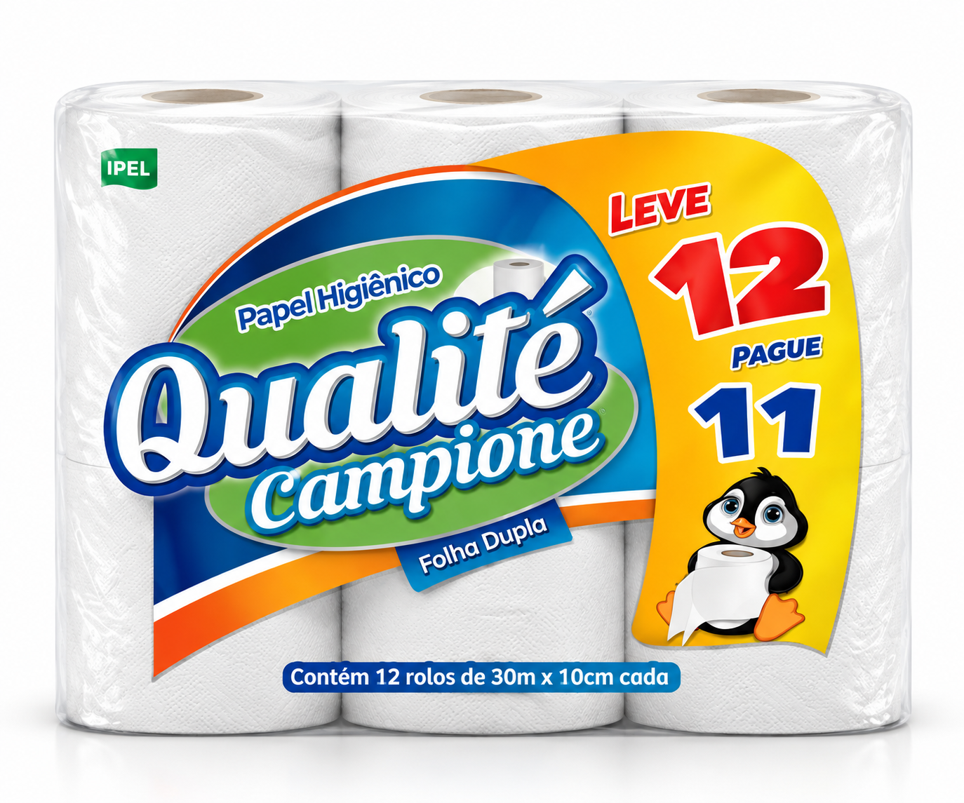 Papel Higiênico Folha Dupla Qualité 12 Rolos