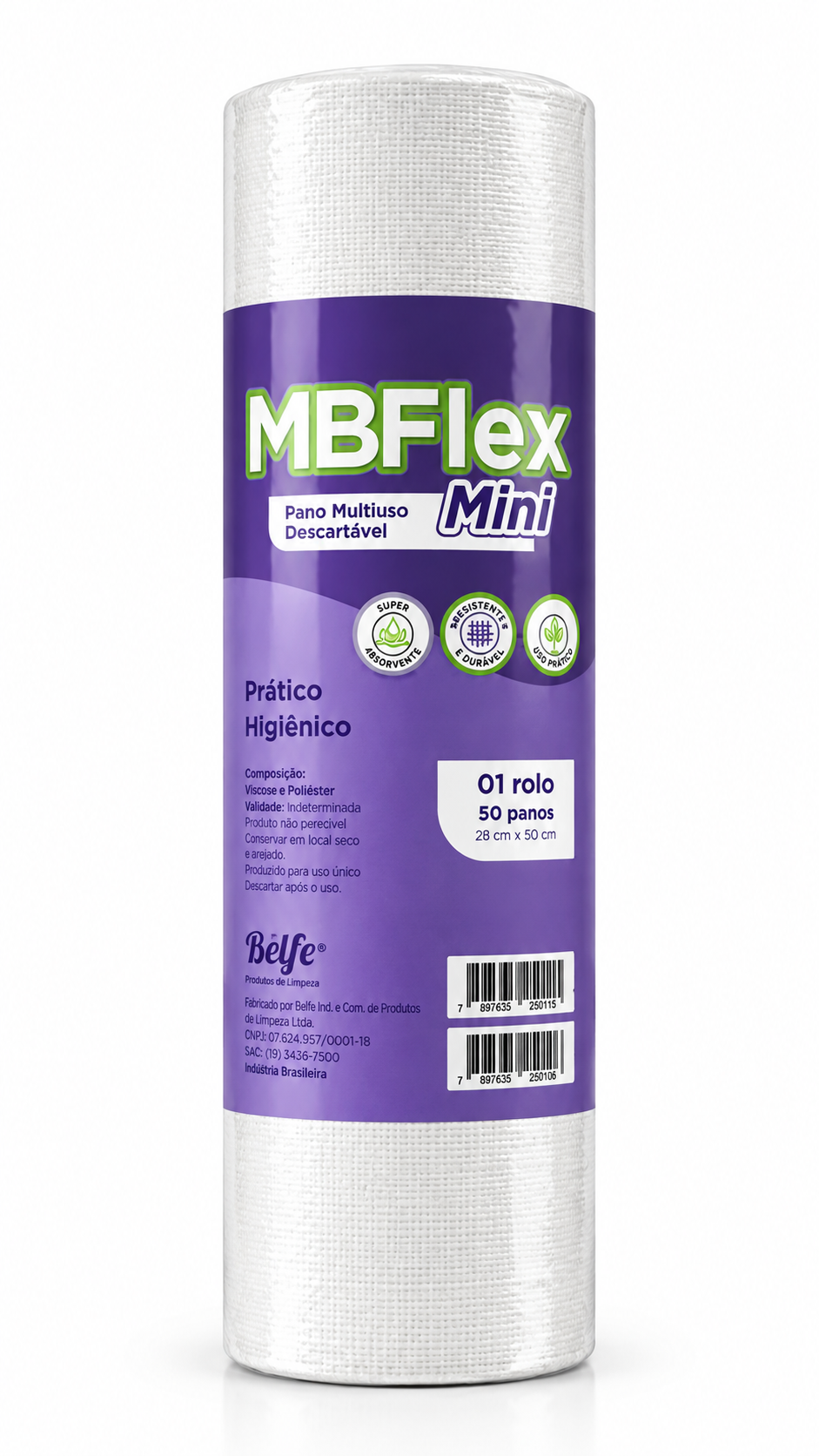 Pano Multiuso Descartável 30cmx50cm 50 Panos