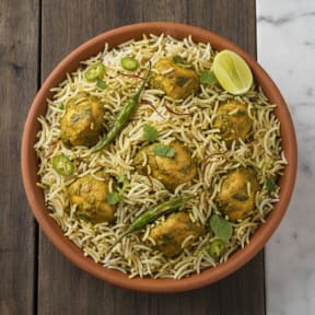 Green Mirchi Chicken Biryani