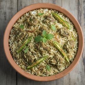 Green Mirchi Mutton Biryani