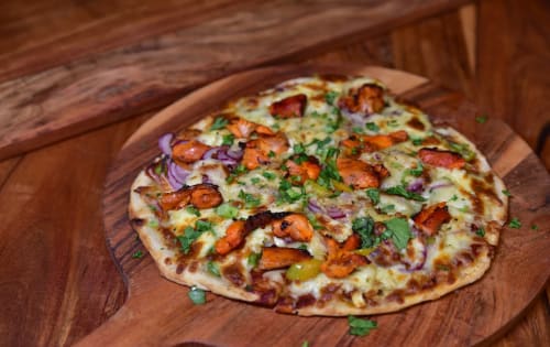 Order Tandoori Chicken Pizza Naan Online - Patiala Shahi Restaurant