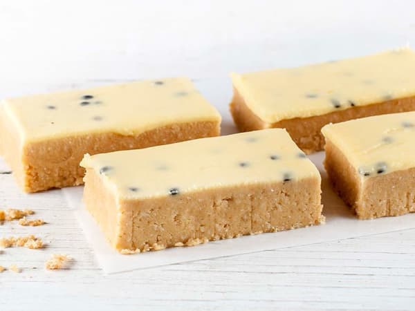 Order FLOURLESS LEMON PASSIONFRUIT SLICE Online - Steamin' Mugs