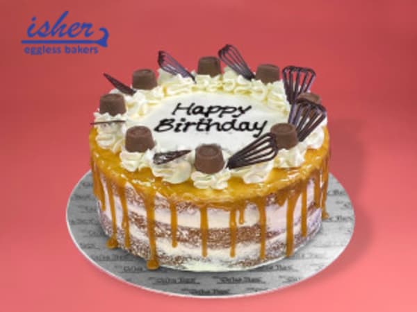 Chocolate Caramel Cake (NC104) - Isher Eggless Bakers Clayton