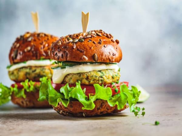 Order Vegetarian Burger with Brioche Bun and Chips | Chathlys Kitchen