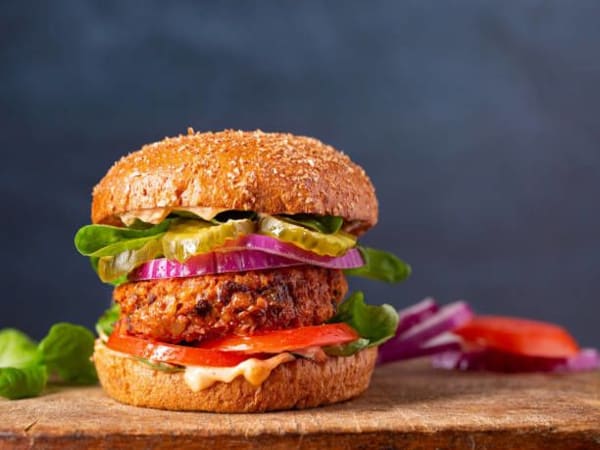 Order Vegan Burger with Brioche Bun and Chips | Chathlys Kitchen