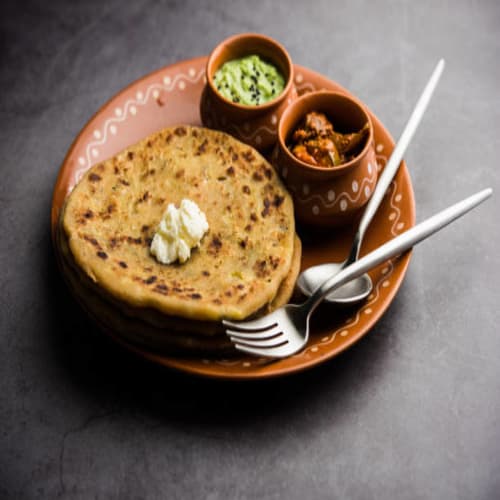 Aloo Paratha | Stuffed Whole Wheat Bread Filled with Spiced Potatoes | Masala Bar & Grill
