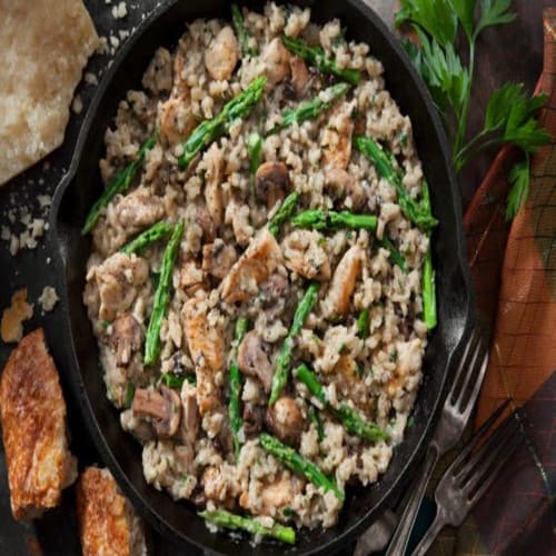 Order For Best Chicken And 3-Way Mushroom Risotto Online | Cathlys Kitchen