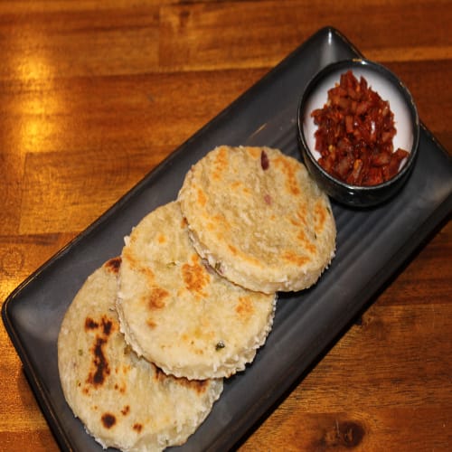 Pol Rotti with Seeni Sambol & Dhal Curry - Zircon Restaurant & Bar