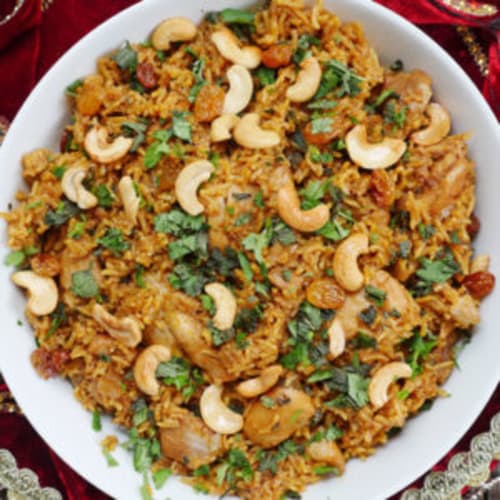 Order Ghee Roast Kaju Chicken Biryani Online - Dhamaka Indian Restaurant