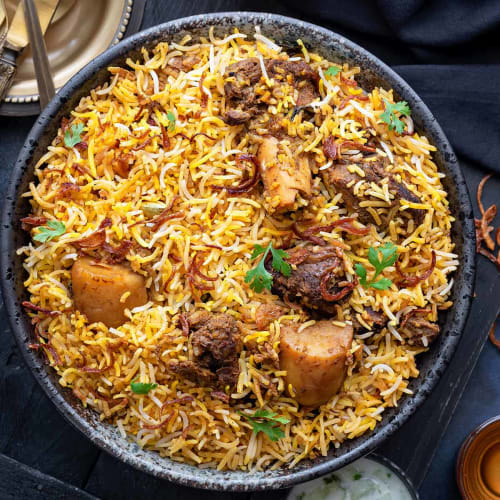 Order Shahi Mutton Biryani Online - Dhamaka Indian Restaurant