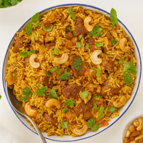 Order Ghee Roast Kaju Mutton Biryani Online - Dhamaka Indian Restaurant