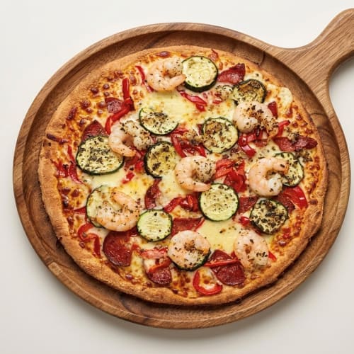 Gambero e Chorizo| Prawn and Chorizo Combination with Rich Spiced Flavours|Pizza Origin