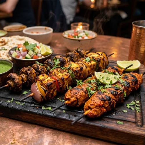 Tandoori Veg Platter | Assorted Vegetarian Tandoori Starters| Masala Bar & Grill