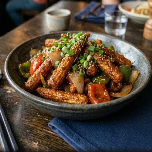 Chilli Baby Corn Dry | Crispy Baby Corn Tossed in Spicy Sauce | Masala Bar & Grill