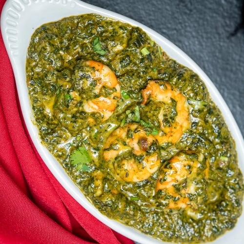Flavourful Shrimp Saag – Seafood Spinach Curry | Punjab Kitchen Indian Cuisine