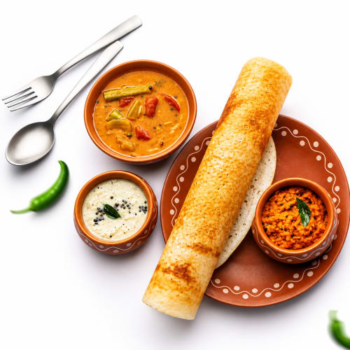 Order CHILLI PANEER BHURJI DOSA (GHEE) (GF) Online - Amritsar Sweets & Chaat