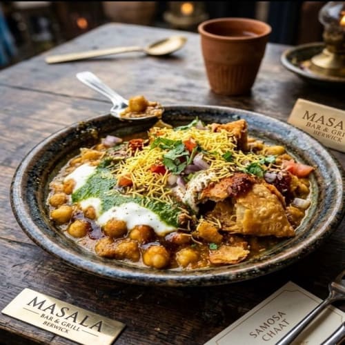 Samosa Chaat | Tangy and Crunchy Indian Chaat Dish | Masala Bar & Grill