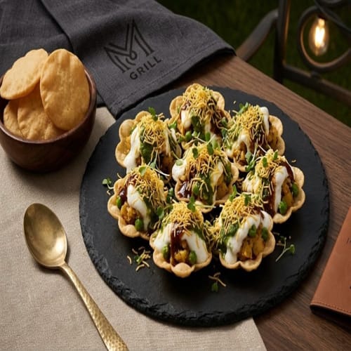 Dahi Bata Puri | Crisp Puri with Yogurt and Tangy Spices | Masala Bar & rill