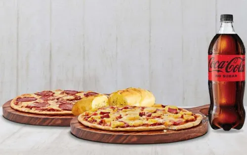 Order 2 Large Traditional Pizza + Garlic Bread + Drink Online - Snappy Pizza