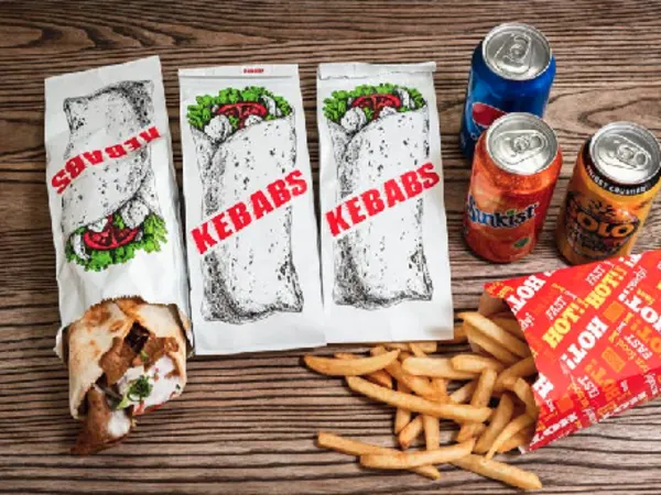 Order 3 Kebabs, 1 Large Chips, 3 Cans of Drink Online - Casey Kebab