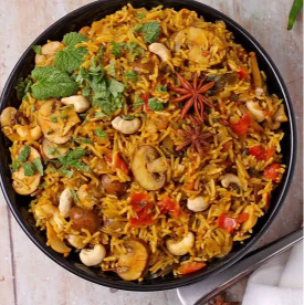 Kaju Mashroom Biryani