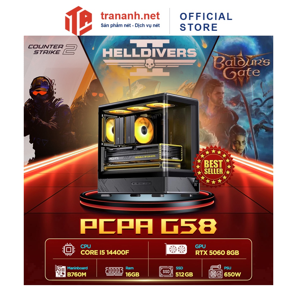 Máy tính PCPA G58 (i5 14400F/16GB/RTX 5060 8Gb)