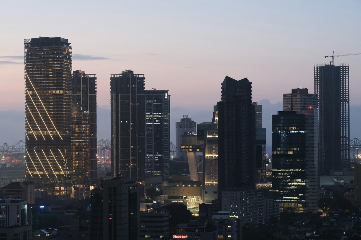Colombo skyline at sunset