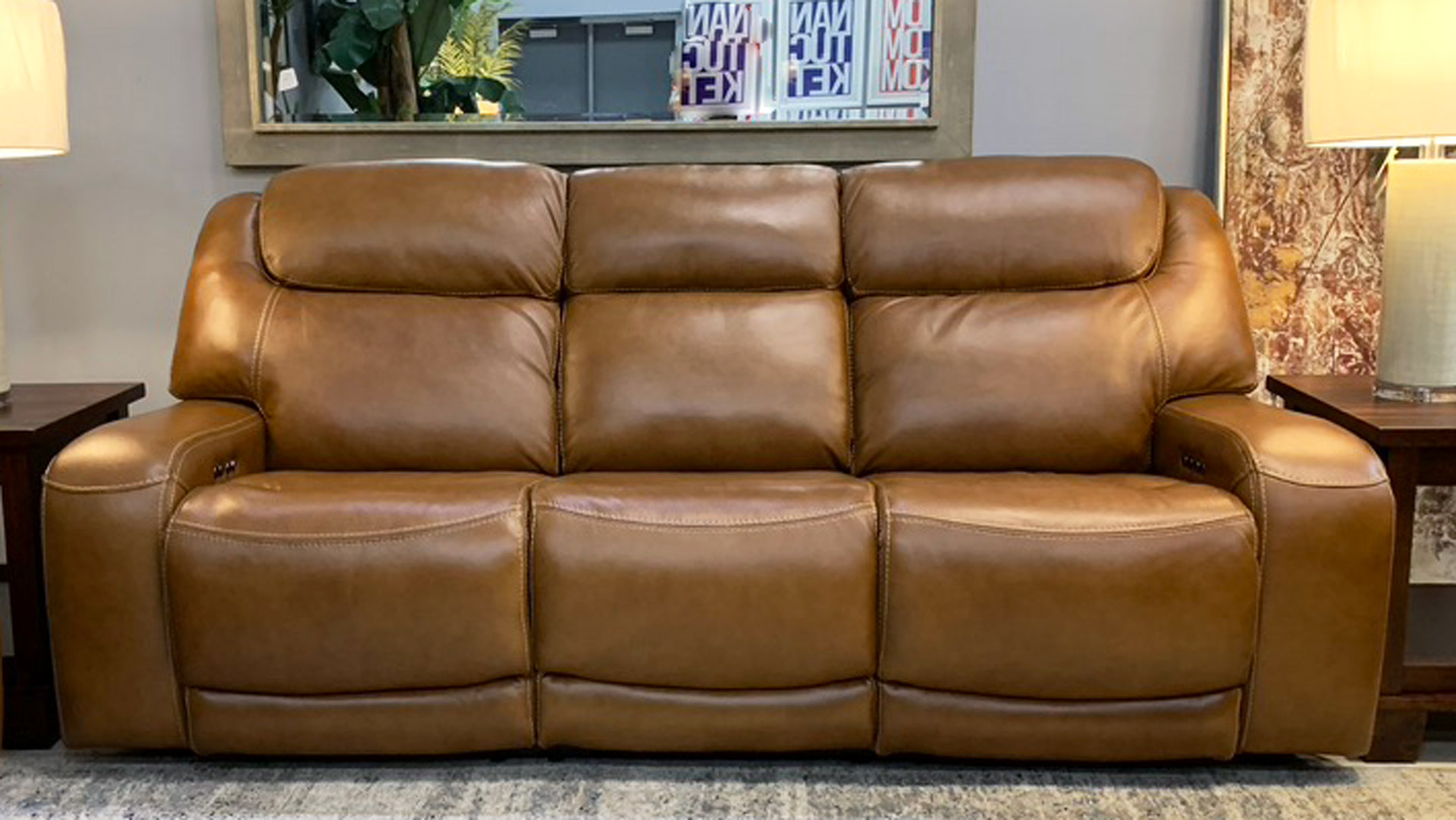 st. charles leather power sofa