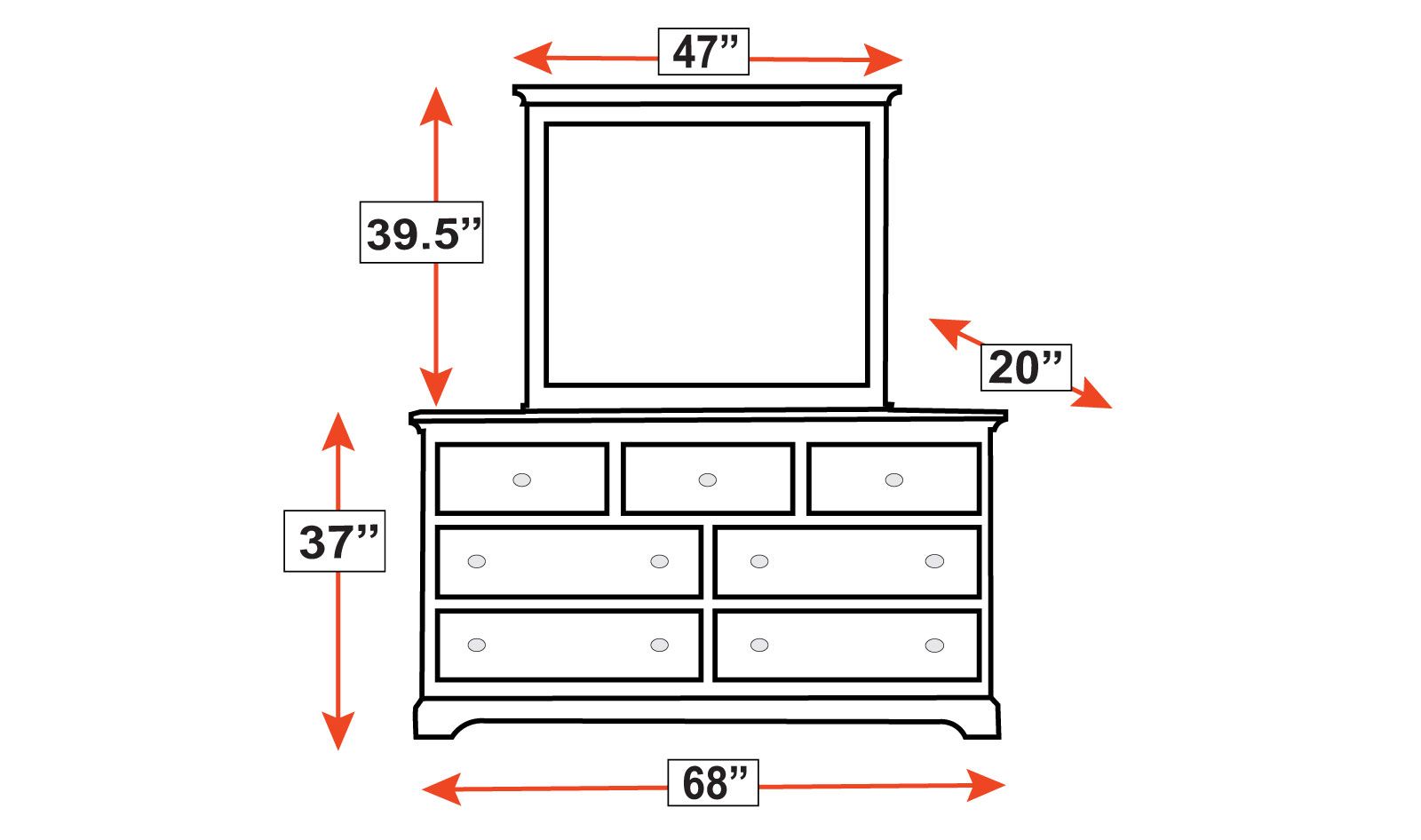 Gladewater Dresser and Mirror