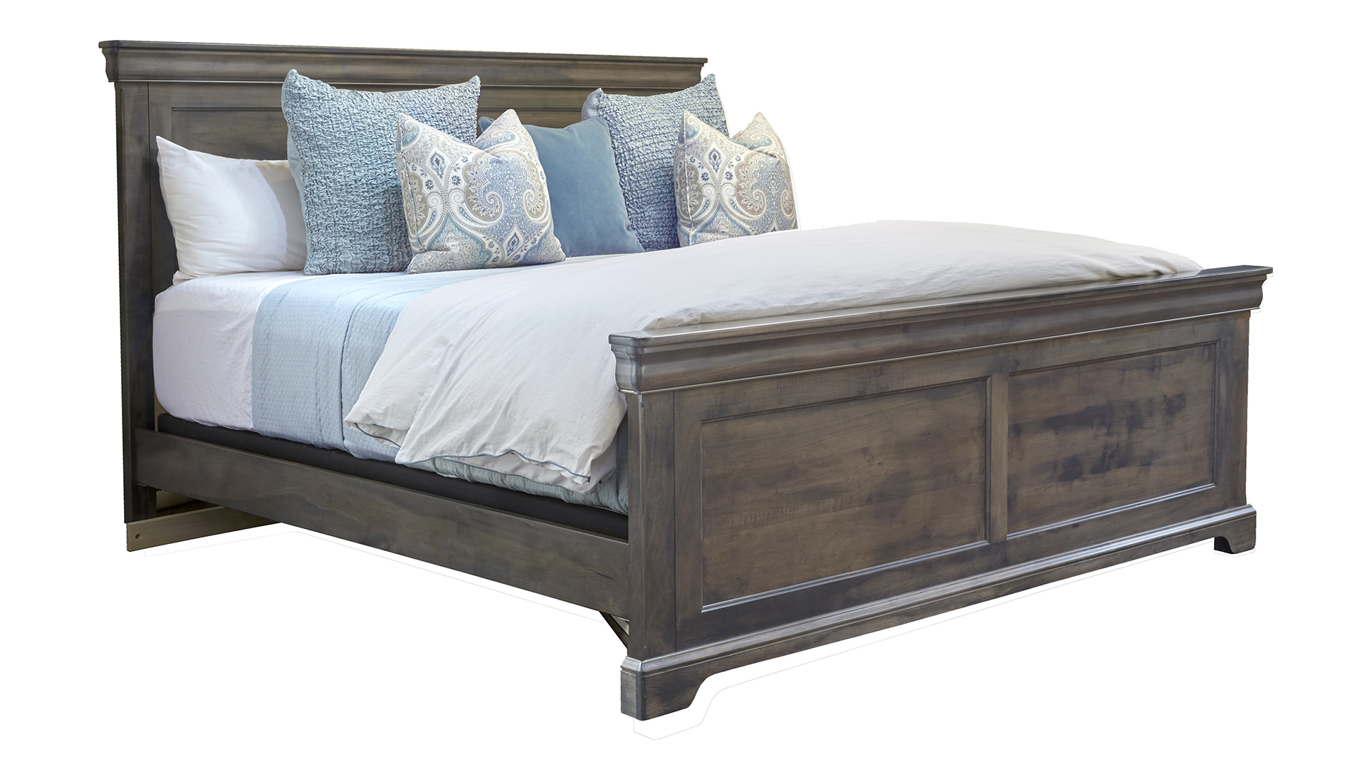 Louis Philippe Antique Gray Eastern King Bed - Detroit Furniture Stores