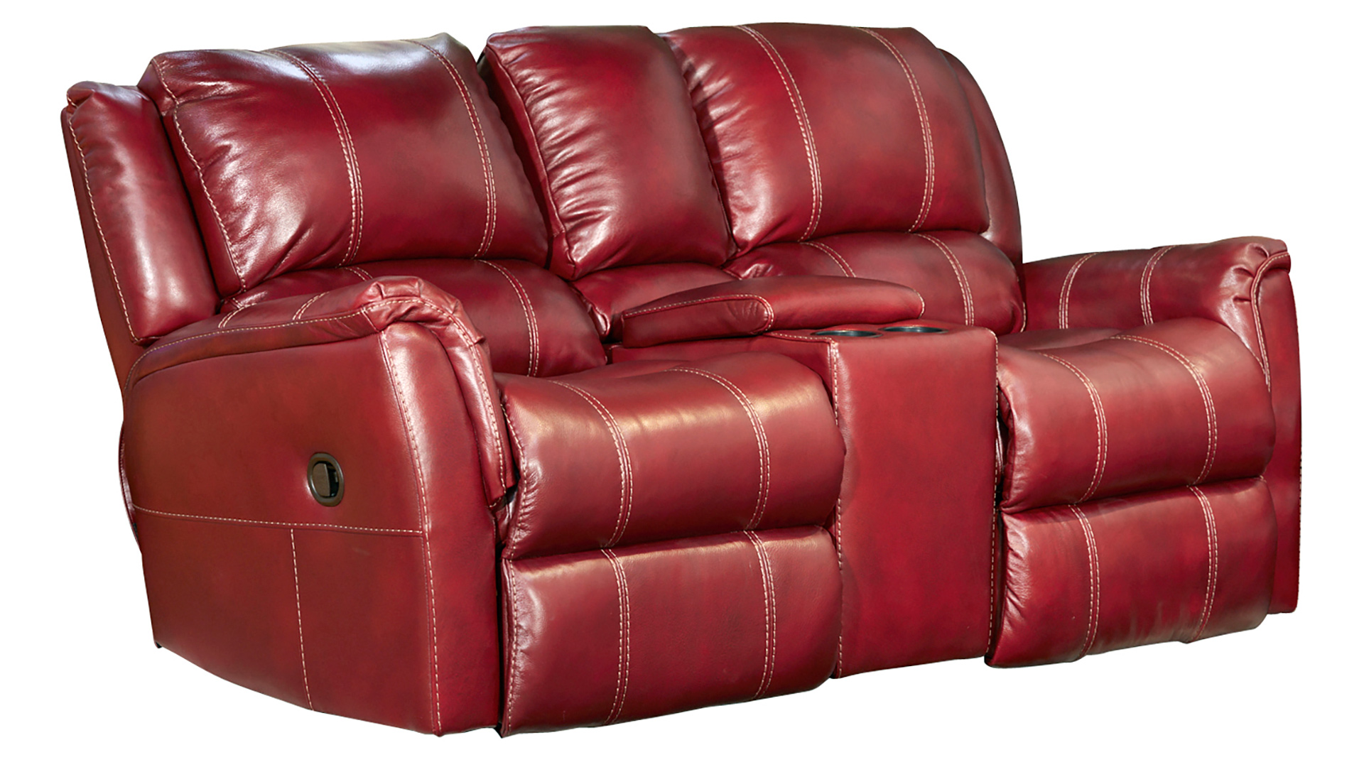 Mercury Red Gliding Reclining Loveseat