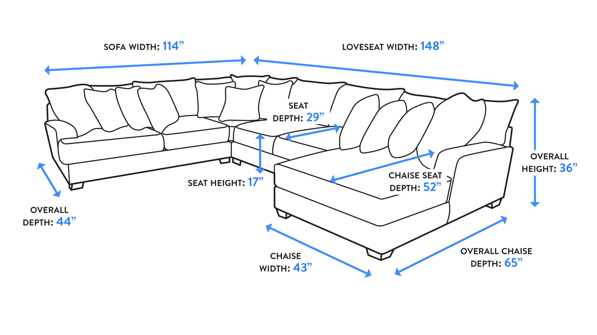 Sensational Charcoal Right Arm Facing Chaise Sectional Gallery