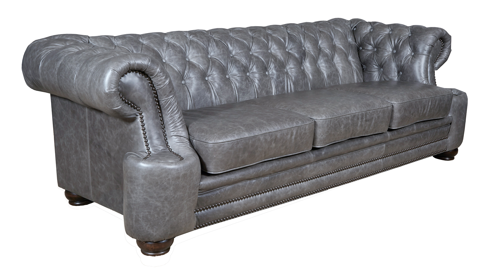 Charles Driftwood Tufted Leather Sofa Charles Driftwood Tufted Leather Sofa