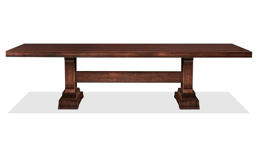 Huntsville Solid Cherry Trestle Wood Dining Table View Size