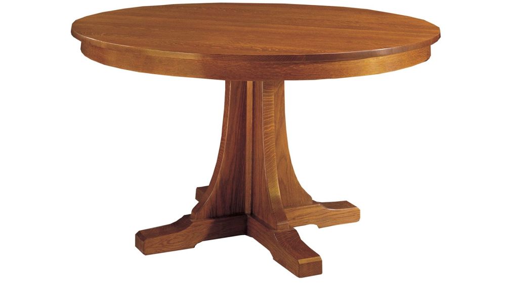 Stickley Craftsman Round Pedestal Dining Table With Leaves Stickley Craftsman Round Pedestal Dining Table