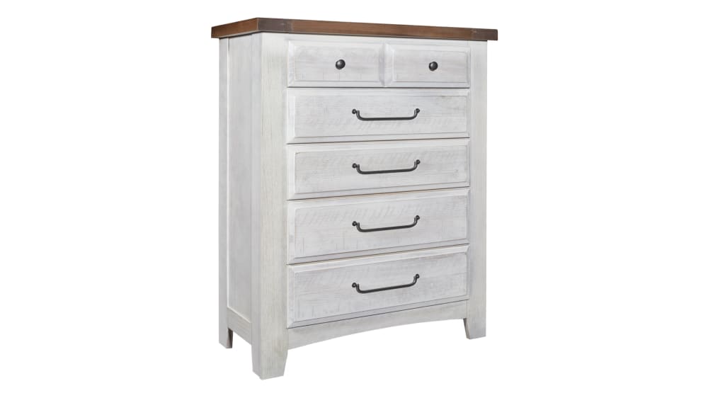 Alabaster Two Tone Arch 5-Drawer Chest