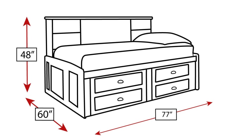 Turkey Creek Caramel Full Captains Bed